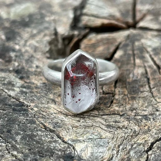 Red Phantom Quartz Ring Sz. 7