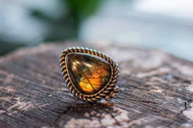 Labradorite Statement Ring