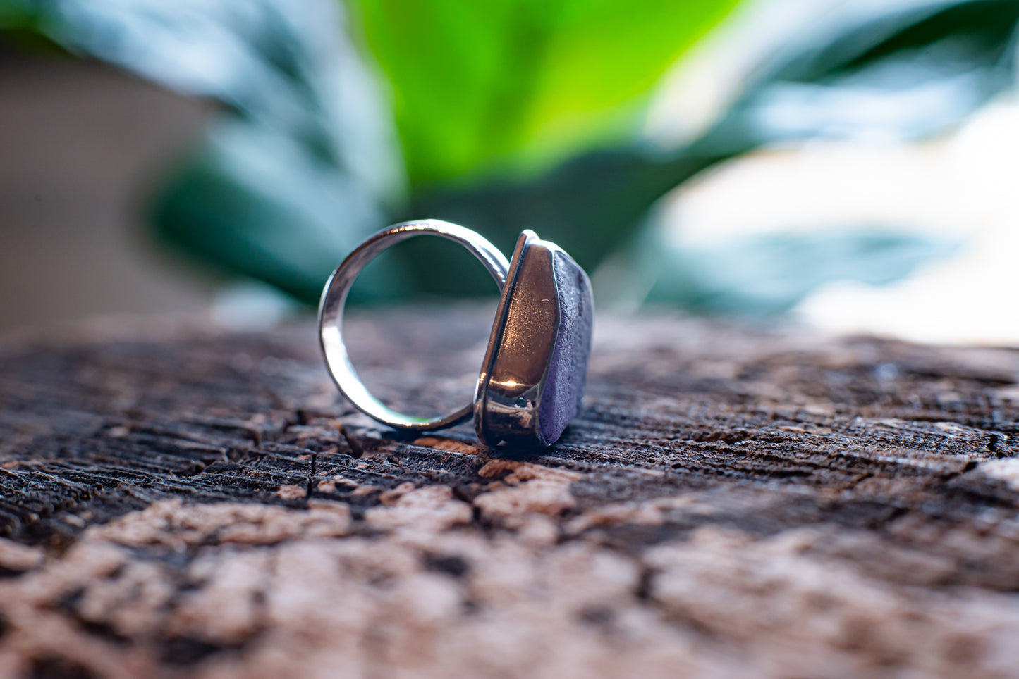 Purple Sea Glass Ring