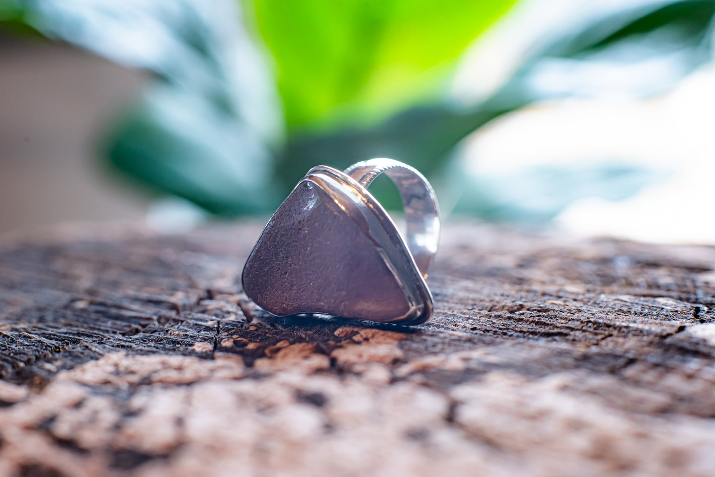 Purple Sea Glass Ring