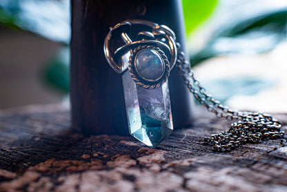 Fluorite and Moonstone Pendant