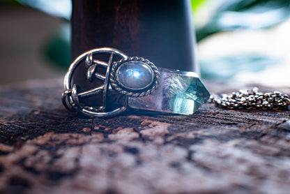 Fluorite and Moonstone Pendant