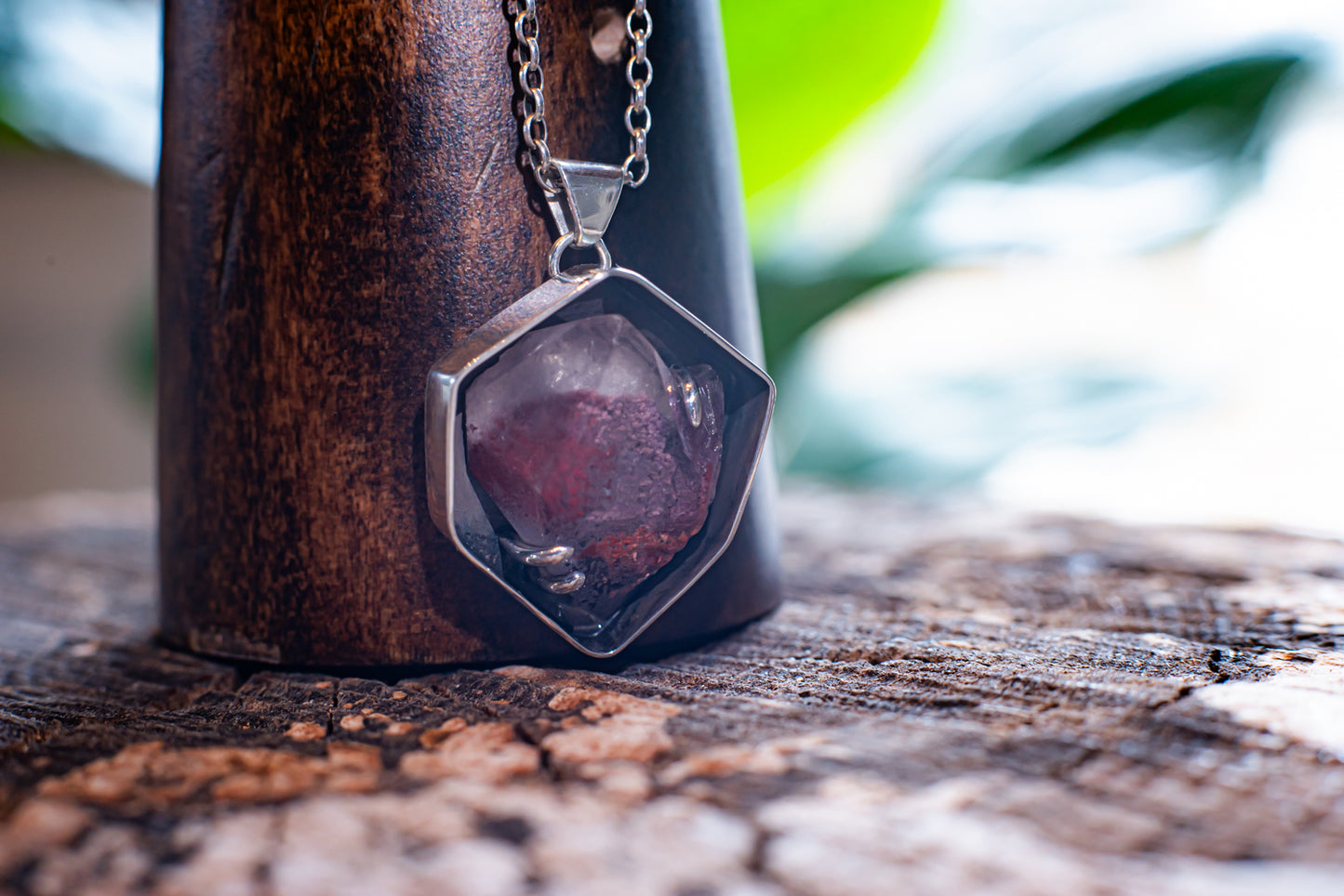 Included Quartz Shadowbox Pendant