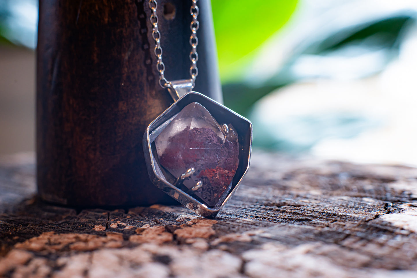 Included Quartz Shadowbox Pendant